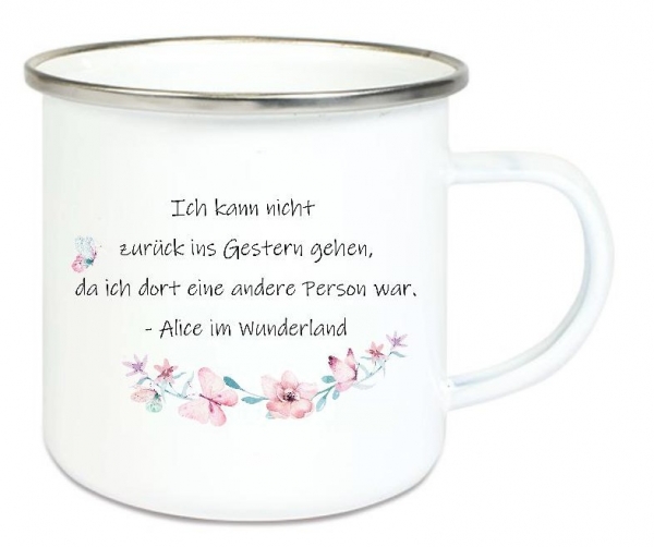 ♥ Tasse Emailletasse Wunderland Dankeschön, Geburtstag, Vatertag, Abschied, Jubiläum, Geschenk, Becher von Lüttentüddel